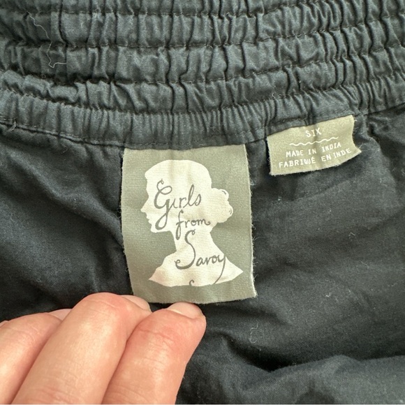 GIRLS FROM SAVOY Anthropologie Navy Blue Skirt with Yarn Feathers - Picture 5 of 5